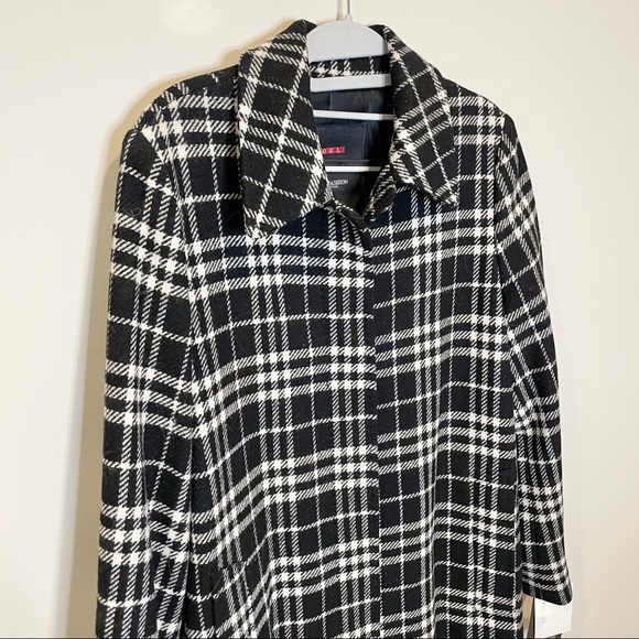 NWT Coat Black & White Plaid - Picture 2 of 11